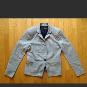ZARA Basic Women's Gray Plaid Blazer Size Large
